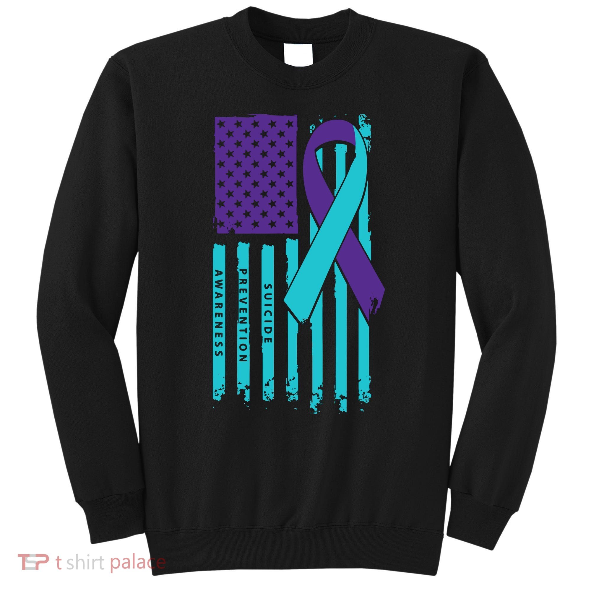 American Flag Ribbon Suicide Awareness Sweatshirt