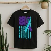 American Flag Ribbon Suicide Awareness T-Shirt thumb 2