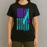 American Flag Ribbon Suicide Awareness T-Shirt thumb 4