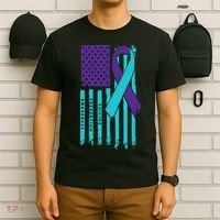 American Flag Ribbon Suicide Awareness T-Shirt thumb 6
