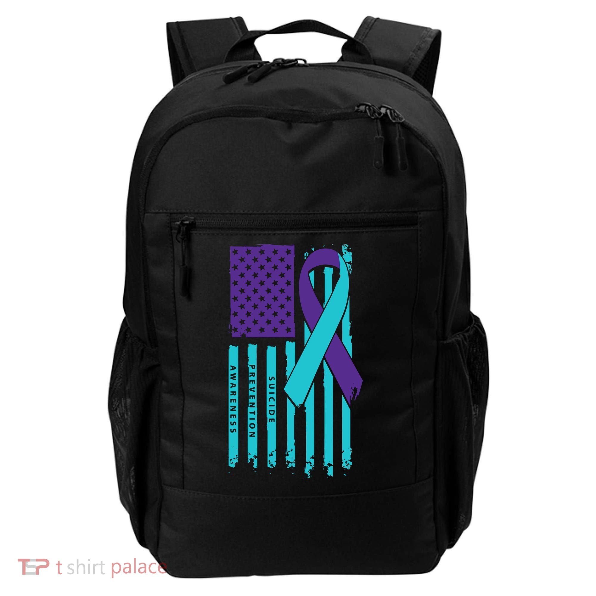 American Flag Ribbon Suicide Awareness Backpack