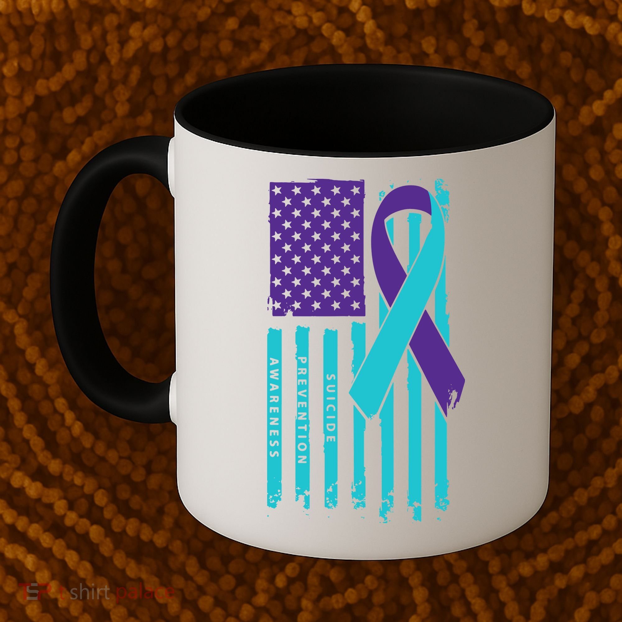 American Flag Ribbon Suicide Awareness Coffee Mug