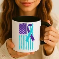 American Flag Ribbon Suicide Awareness Coffee Mug thumb 3