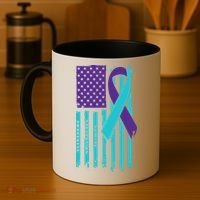 American Flag Ribbon Suicide Awareness Coffee Mug thumb 4