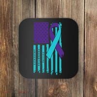 American Flag Ribbon Suicide Awareness Coaster thumb 0