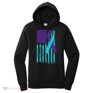American Flag Ribbon Suicide Awareness Women's Hoodie