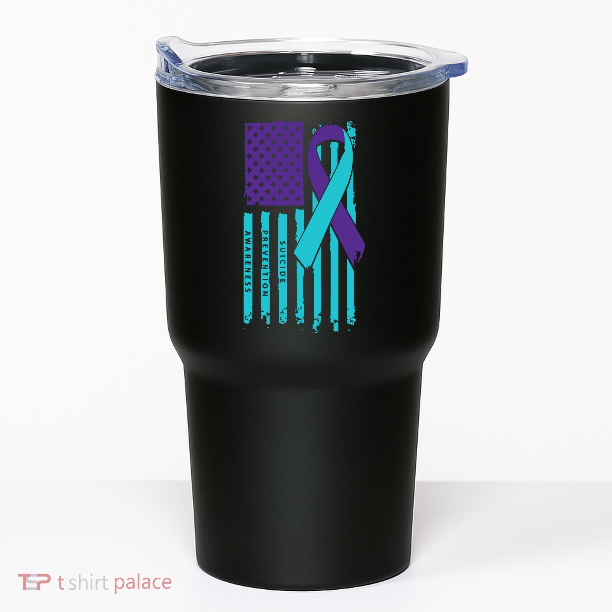 American Flag Ribbon Suicide Awareness Tumbler