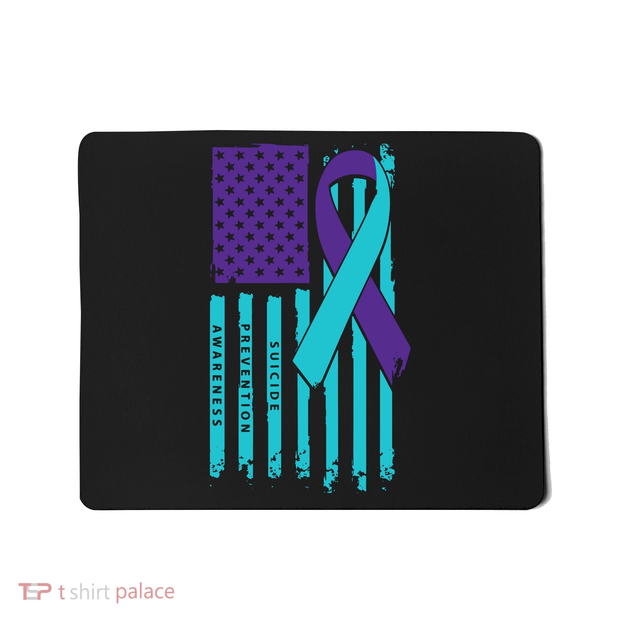 American Flag Ribbon Suicide Awareness Mousepad