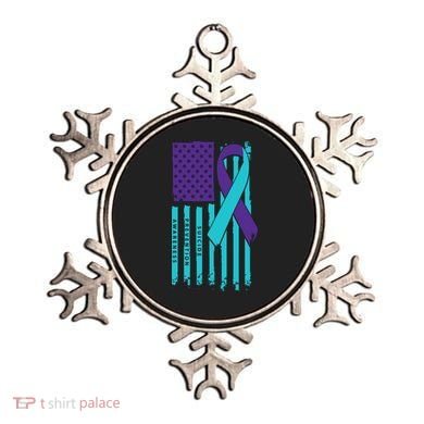 American Flag Ribbon Suicide Awareness Ornament