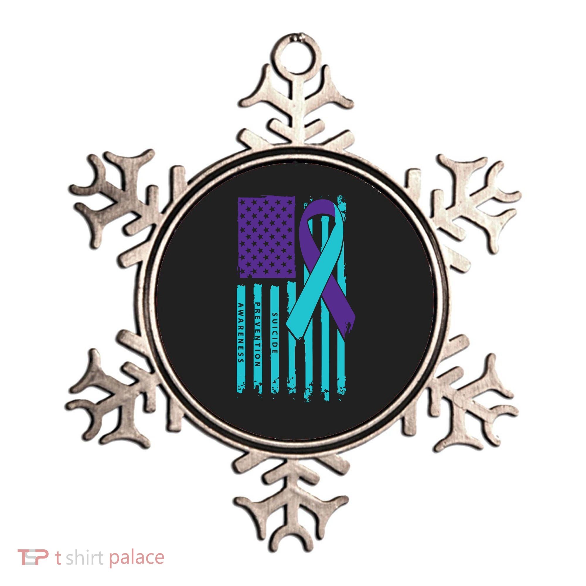 American Flag Ribbon Suicide Awareness Ornament