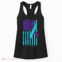 American Flag Ribbon Suicide Awareness Women's Tank Top thumb 0