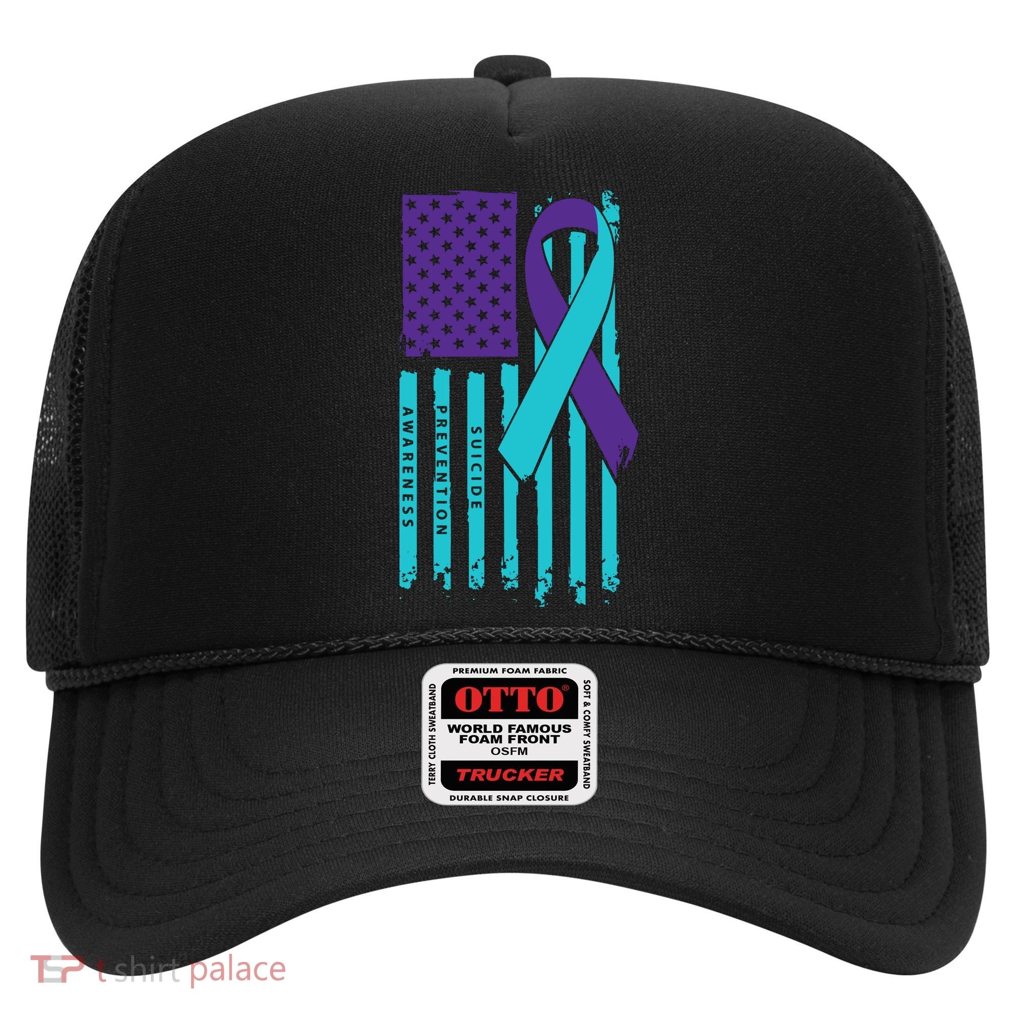 American Flag Ribbon Suicide Awareness Hat
