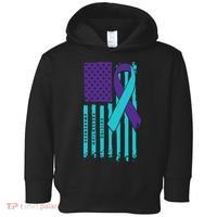 American Flag Ribbon Suicide Awareness Toddler Hoodie thumb 0