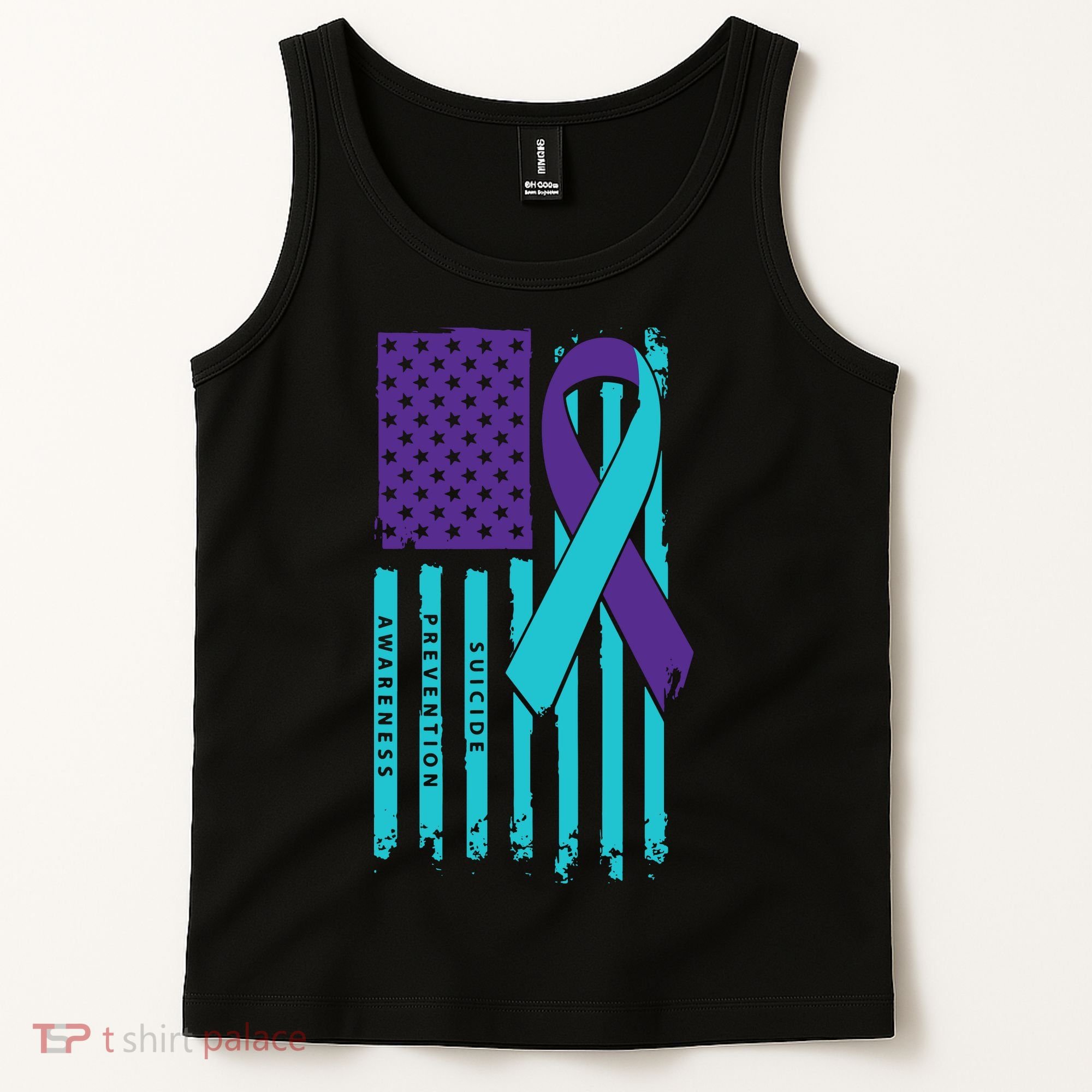 American Flag Ribbon Suicide Awareness Tank Top