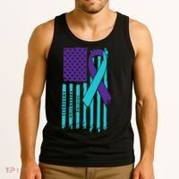 American Flag Ribbon Suicide Awareness Tank Top thumb 3