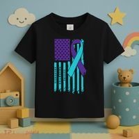 American Flag Ribbon Suicide Awareness Toddler T-Shirt thumb 3