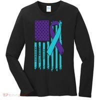 American Flag Ribbon Suicide Awareness Women's Long Sleeve Shirt thumb 0