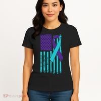 American Flag Ribbon Suicide Awareness Women's T-Shirt thumb 4