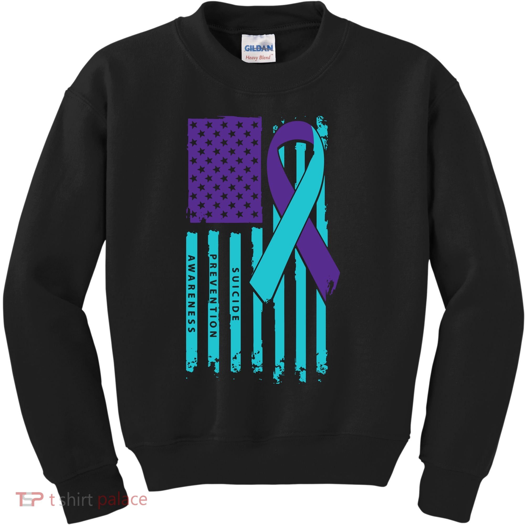 American Flag Ribbon Suicide Awareness Kids Sweatshirt