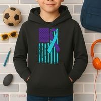 American Flag Ribbon Suicide Awareness Kids Hoodie thumb 2