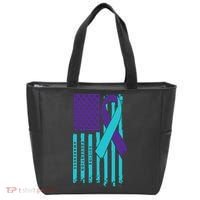 American Flag Ribbon Suicide Awareness Tote Bag thumb 0