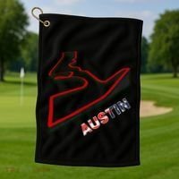 Austin Formula Racing Track Circuit Map For Fans Golf Towel thumb 1