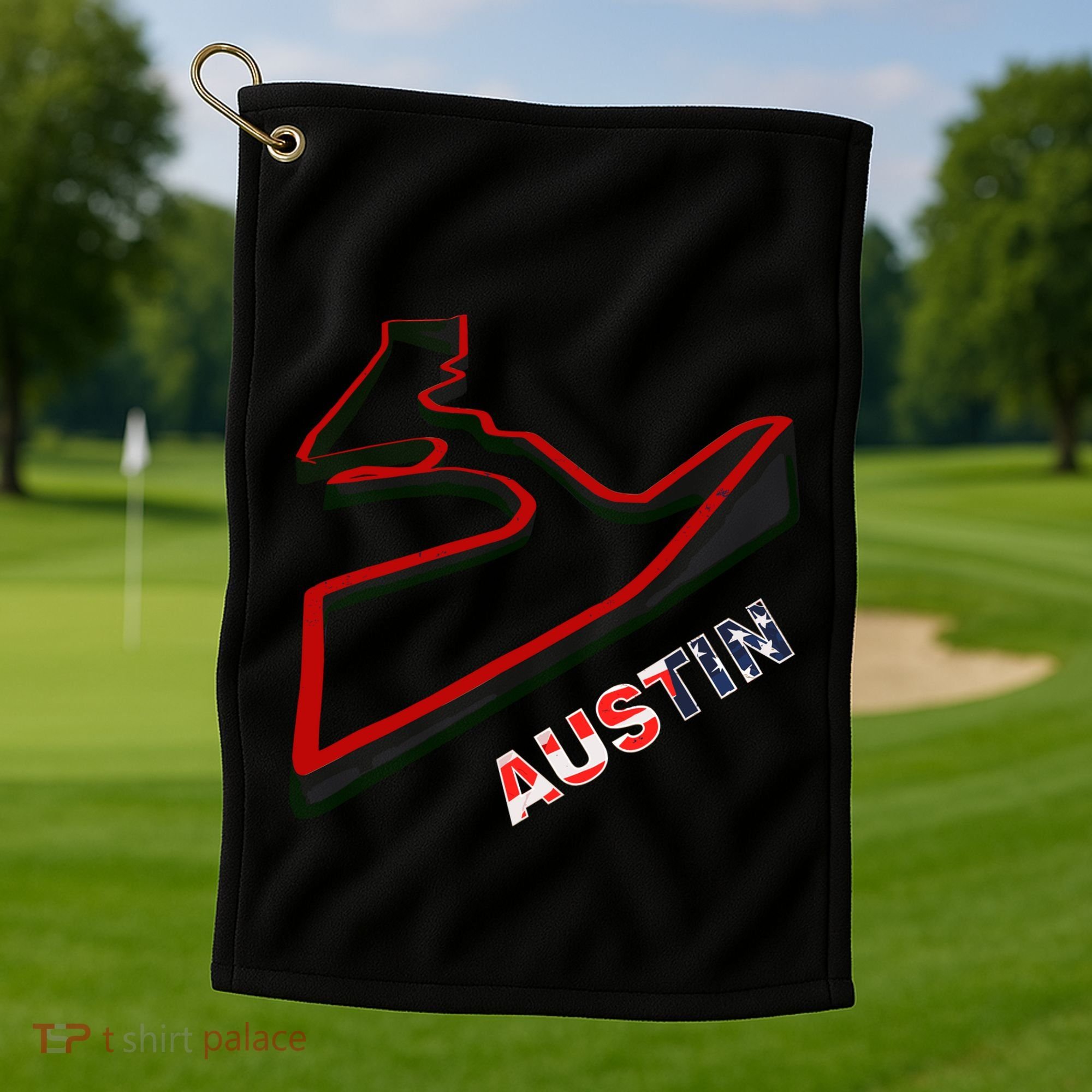Austin Formula Racing Track Circuit Map For Fans Golf Towel