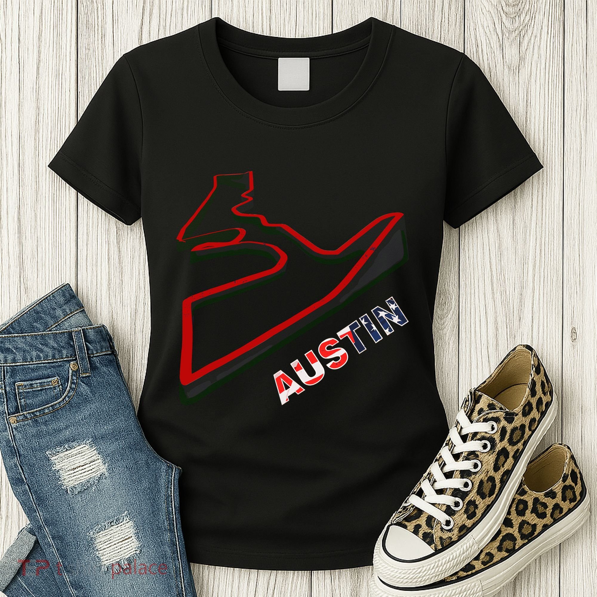 Austin Formula Racing Track Circuit Map For Fans Women's T-Shirt