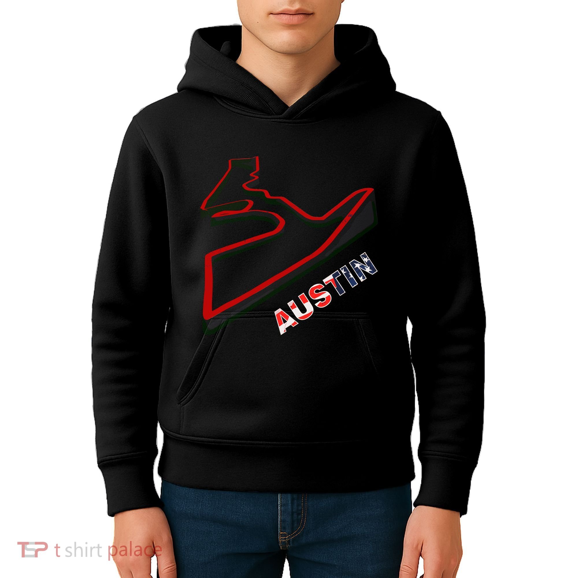 Austin Formula Racing Track Circuit Map For Fans Kids Hoodie