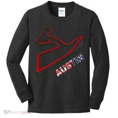 Austin Formula Racing Track Circuit Map For Fans Kids Long Sleeve Shirt