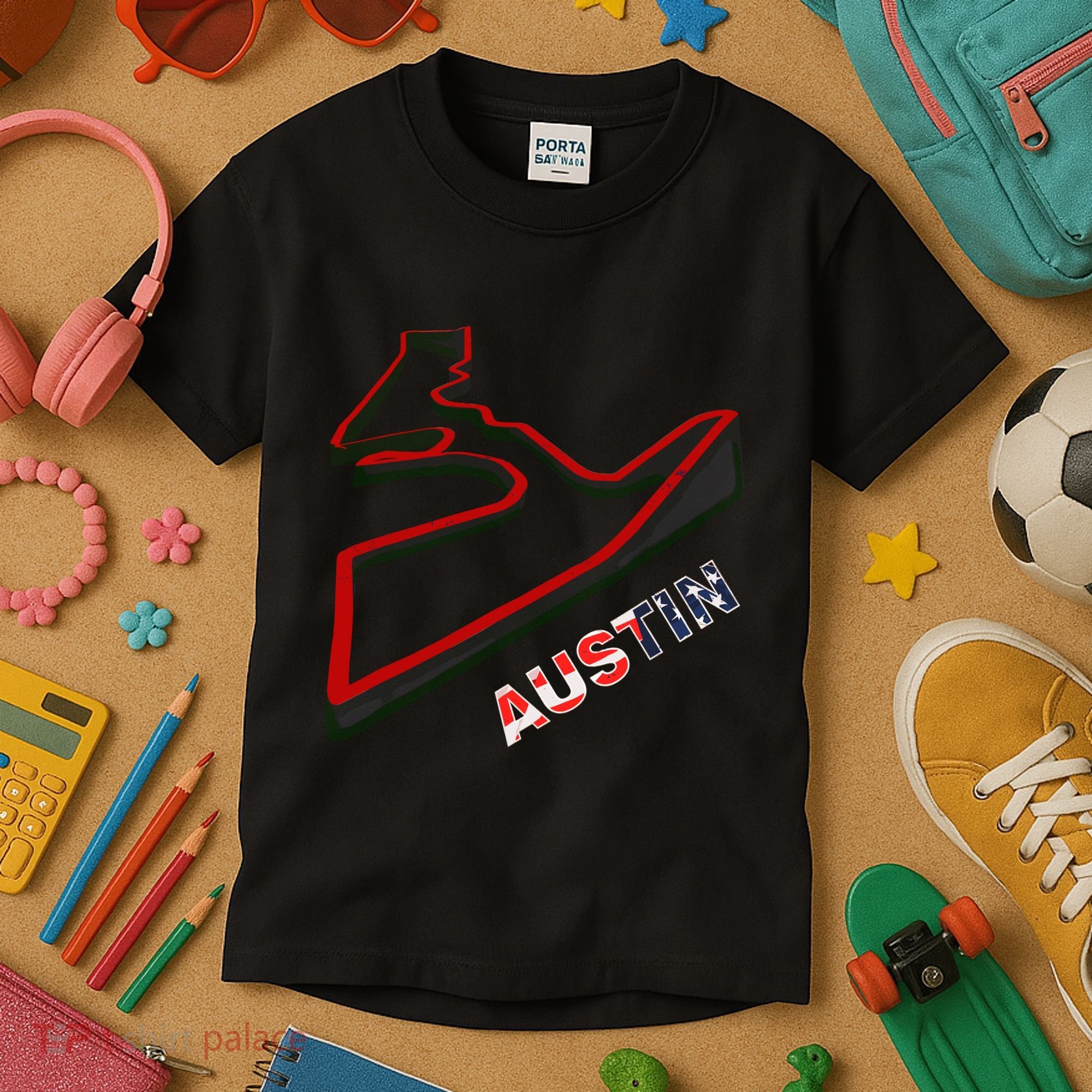 Austin Formula Racing Track Circuit Map For Fans Kids T-Shirt
