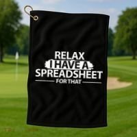 Accountant Funny Relax Spreadsheet Accounting Gift Golf Towel thumb 1