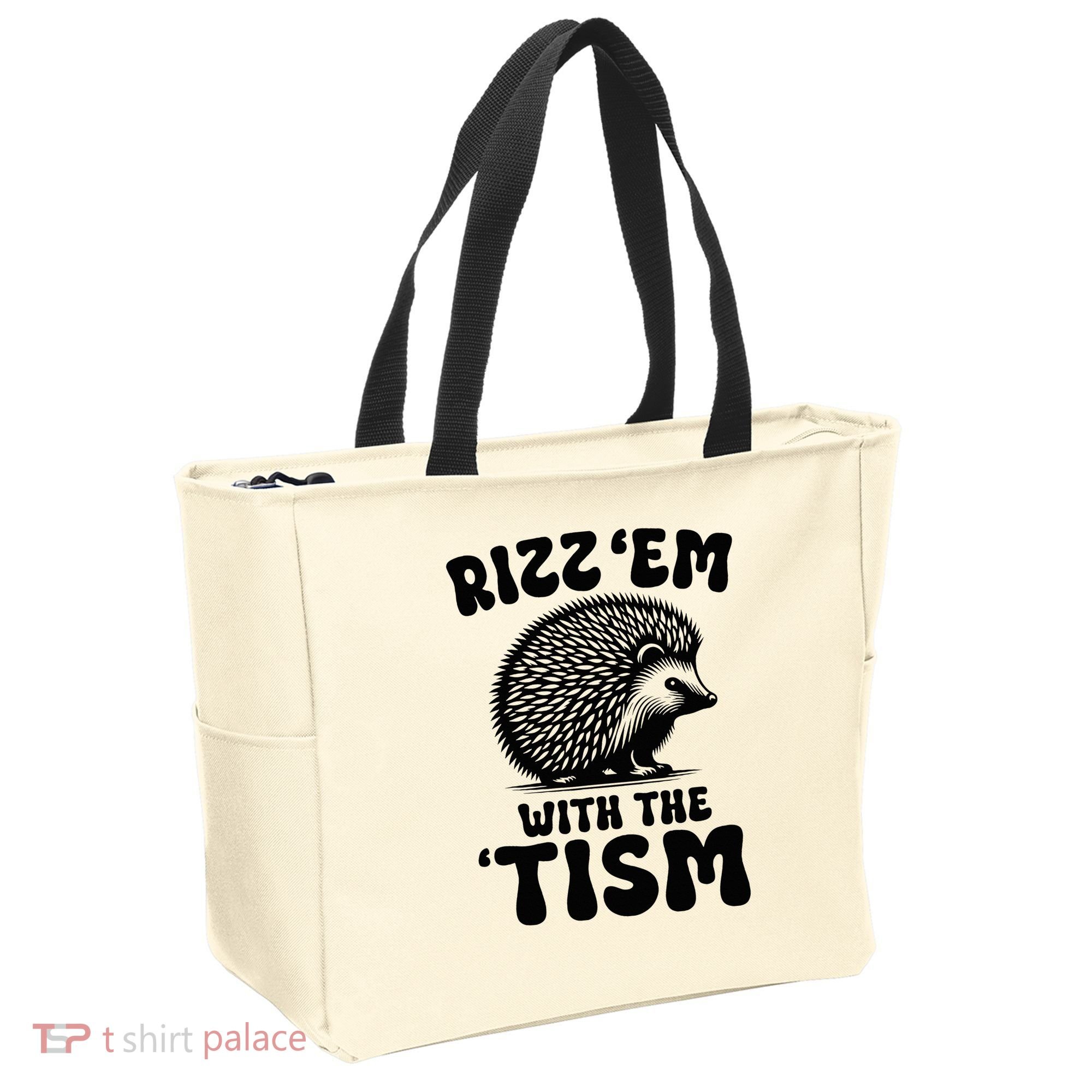 Autism Funny Rizz Em With The Tism Meme Autistic Hodgehog Tote Bag