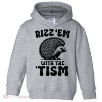 Autism Funny Rizz Em With The Tism Meme Autistic Hodgehog Toddler Hoodie thumb 0