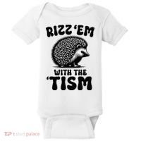 Autism Funny Rizz Em With The Tism Meme Autistic Hodgehog Baby Bodysuit thumb 0