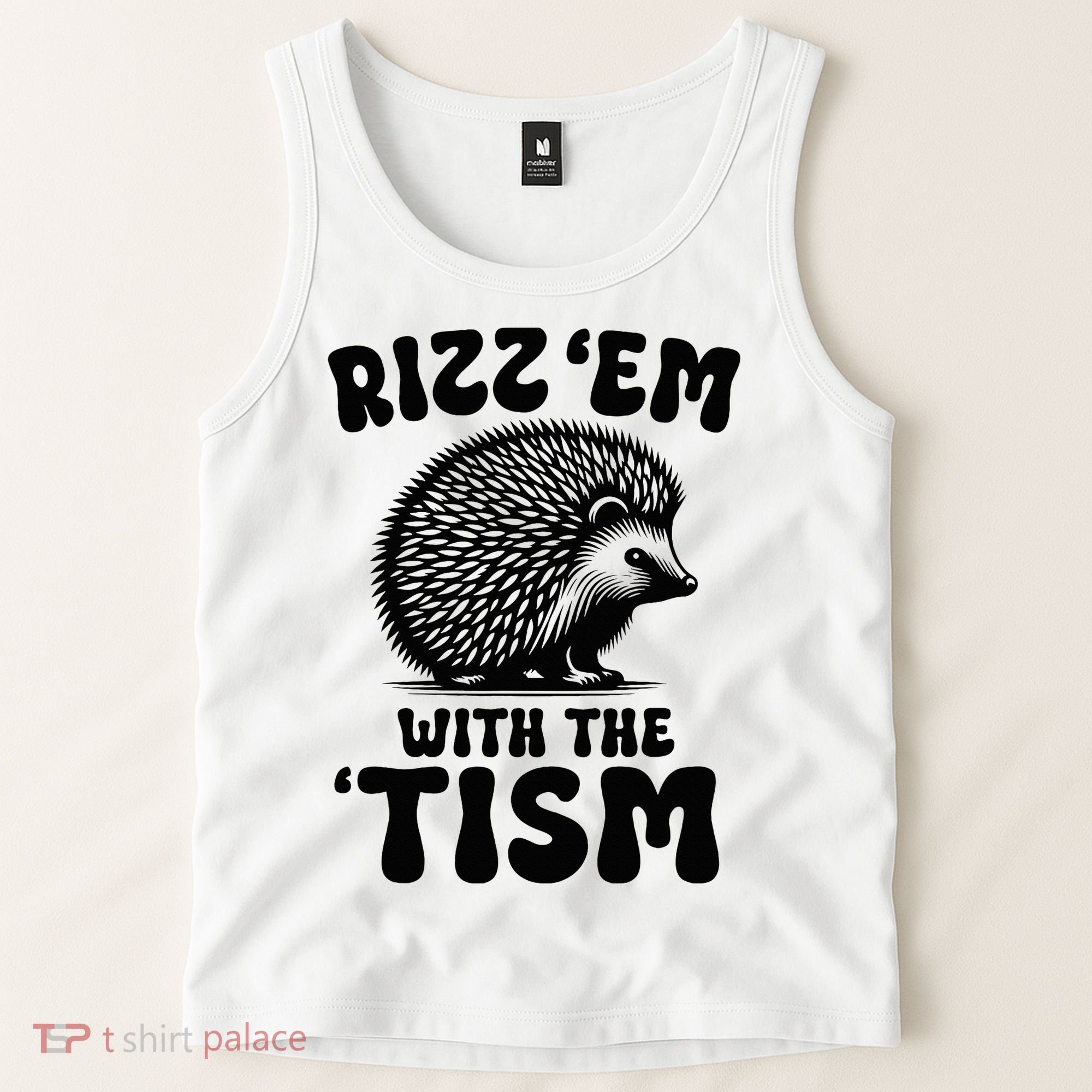 Autism Funny Rizz Em With The Tism Meme Autistic Hodgehog Tank Top