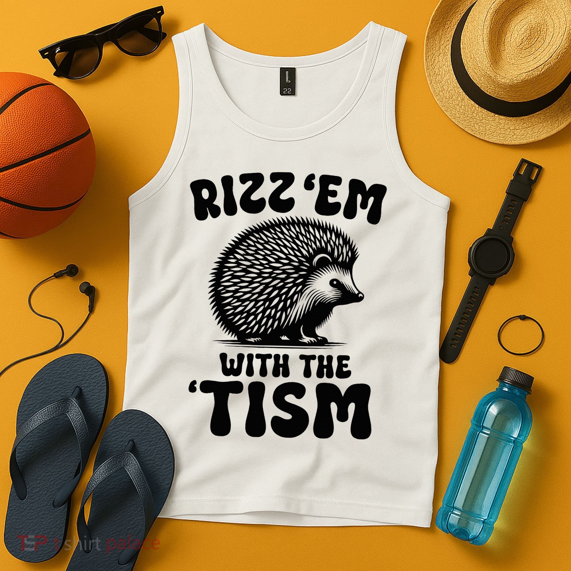 Autism Funny Rizz Em With The Tism Meme Autistic Hodgehog Tank Top