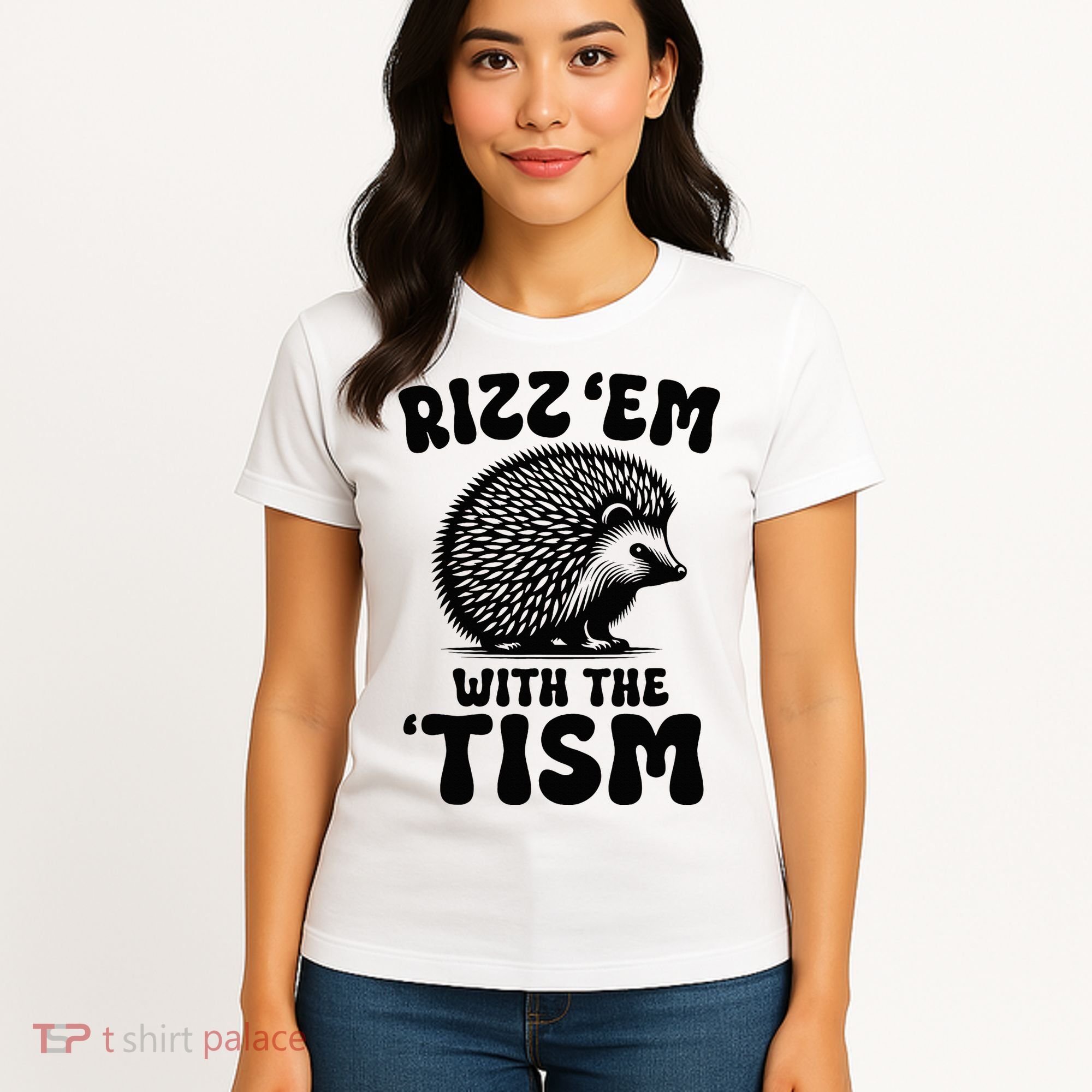 Autism Funny Rizz Em With The Tism Meme Autistic Hodgehog Women's T-Shirt