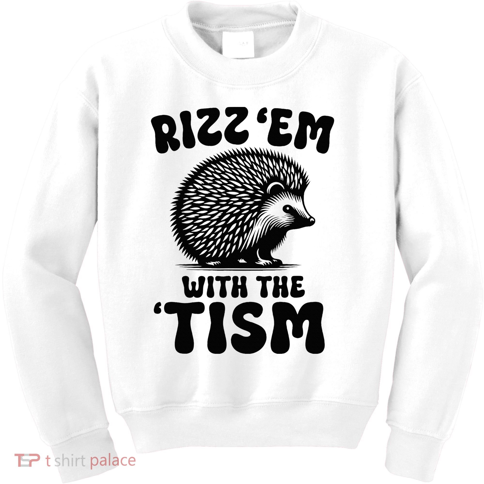 Autism Funny Rizz Em With The Tism Meme Autistic Hodgehog Kids Sweatshirt