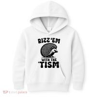 Autism Funny Rizz Em With The Tism Meme Autistic Hodgehog Kids Hoodie thumb 0