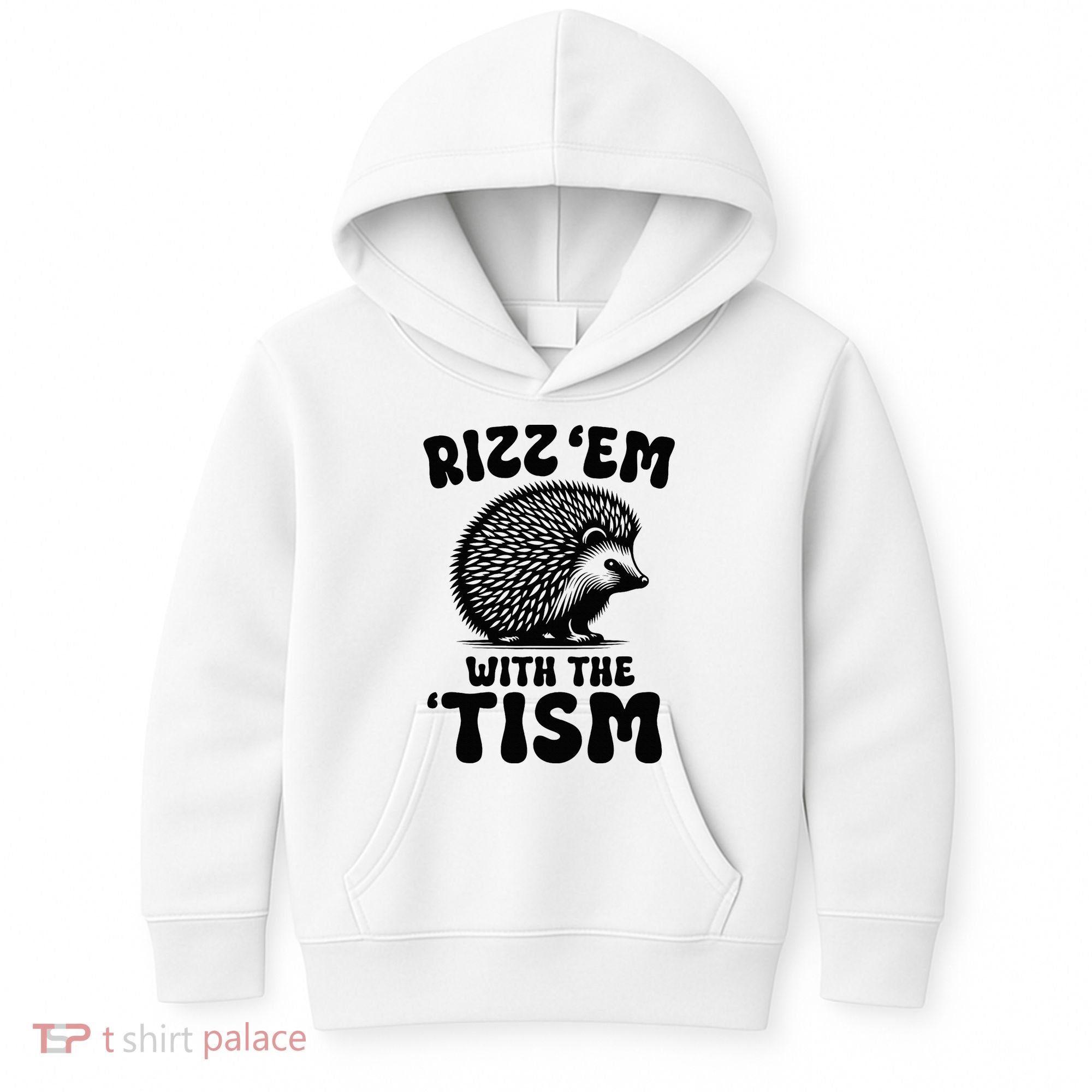 Autism Funny Rizz Em With The Tism Meme Autistic Hodgehog Kids Hoodie