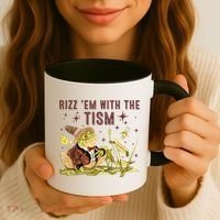 Autism Funny Rizz Em With The Tism Meme Autistic Frog Funny Gift Coffee Mug thumb 3