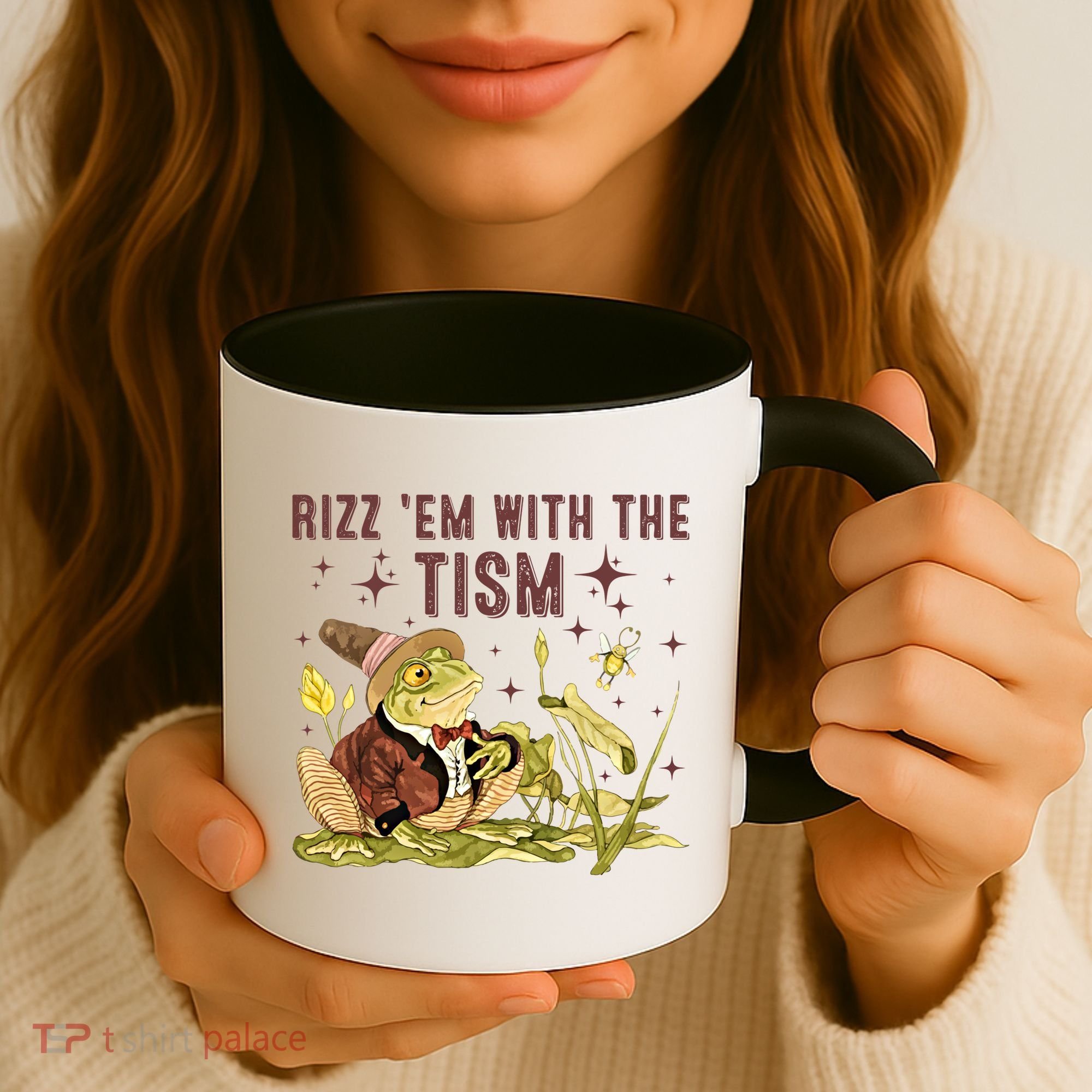 Autism Funny Rizz Em With The Tism Meme Autistic Frog Funny Gift Coffee Mug