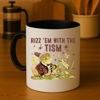 Autism Funny Rizz Em With The Tism Meme Autistic Frog Funny Gift Coffee Mug thumb 4