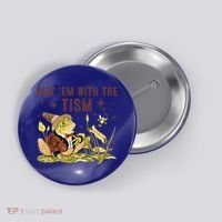 Autism Funny Rizz Em With The Tism Meme Autistic Frog Funny Gift Button thumb 0