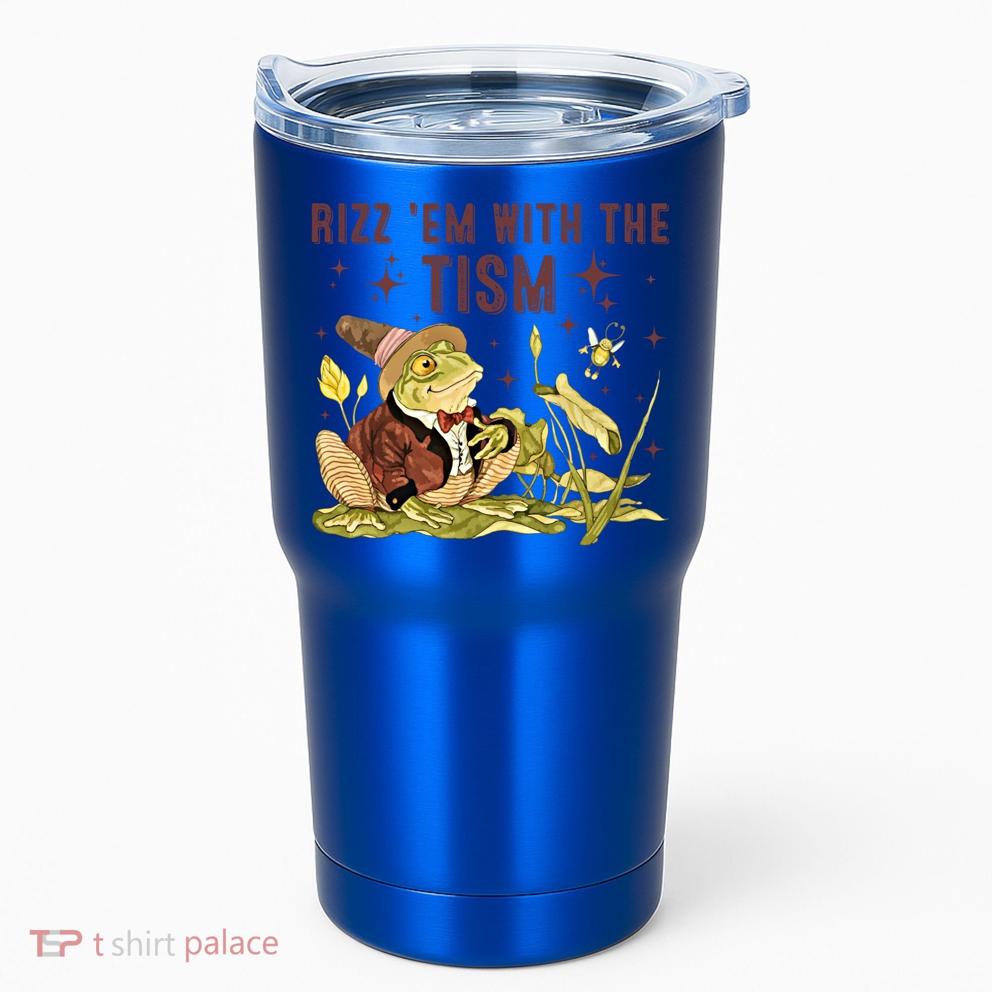 Autism Funny Rizz Em With The Tism Meme Autistic Frog Funny Gift Tumbler