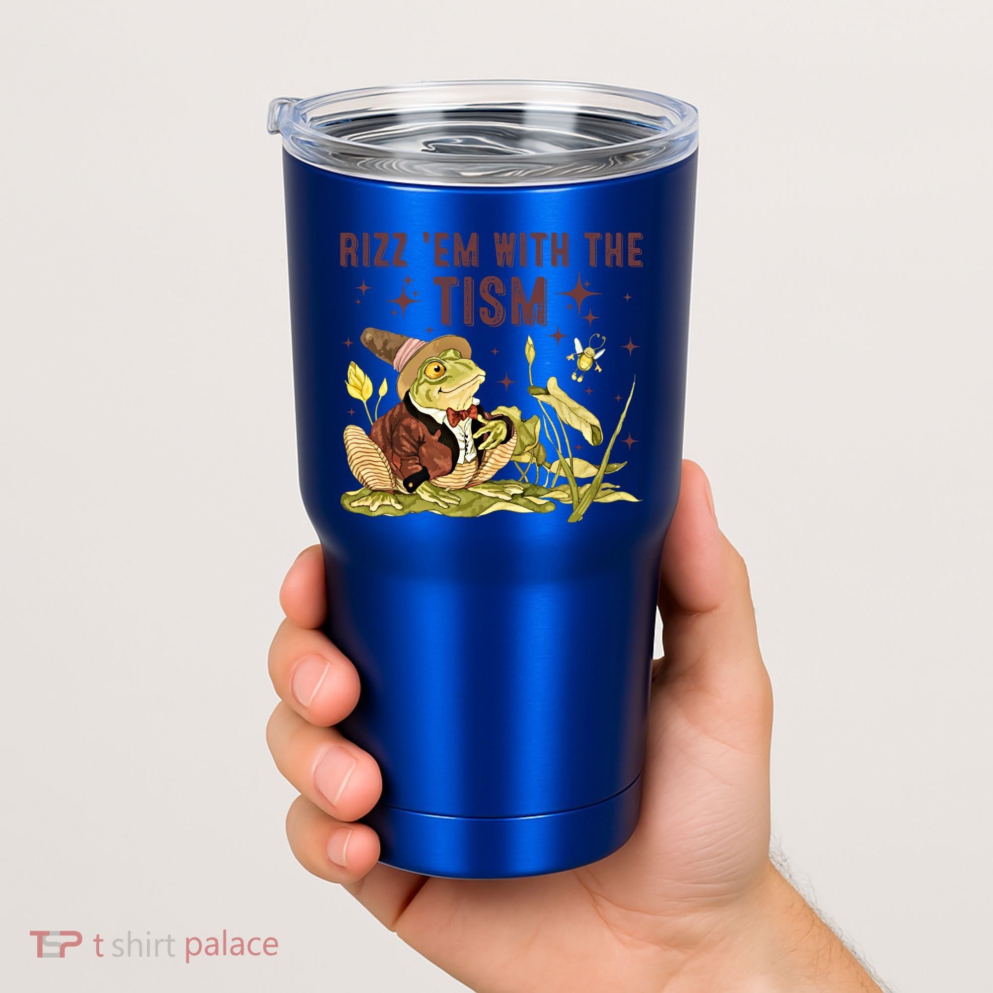 Autism Funny Rizz Em With The Tism Meme Autistic Frog Funny Gift Tumbler