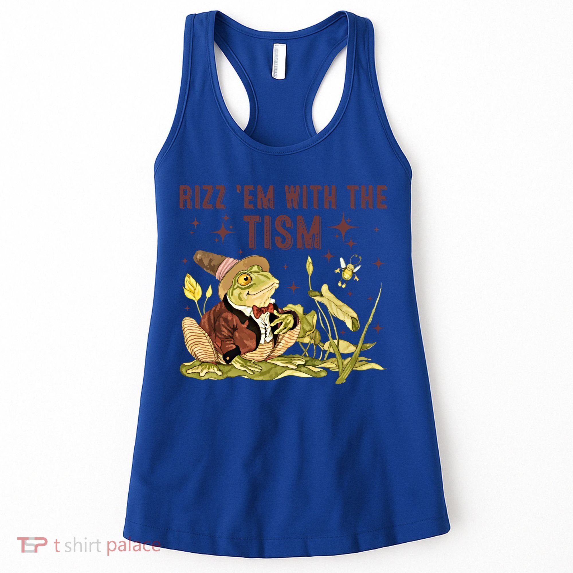 Autism Funny Rizz Em With The Tism Meme Autistic Frog Funny Gift Women's Tank Top
