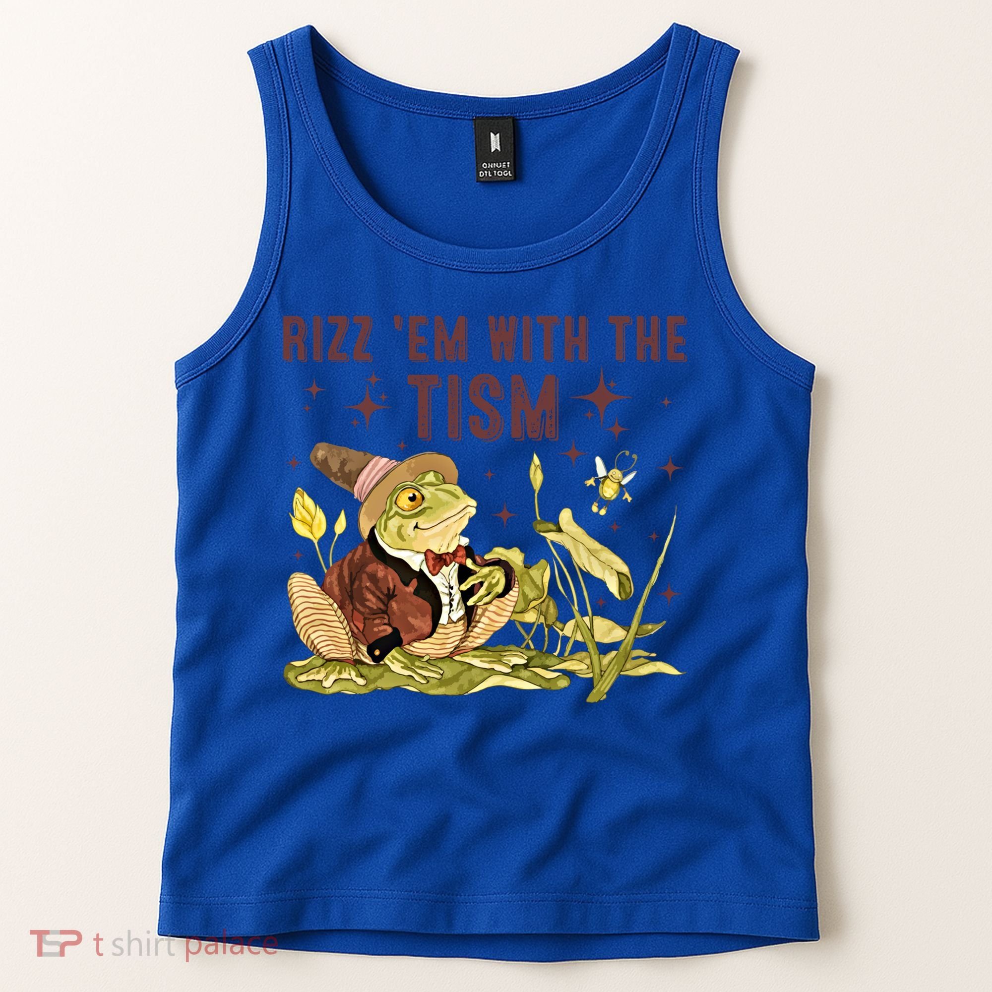 Autism Funny Rizz Em With The Tism Meme Autistic Frog Funny Gift Tank Top