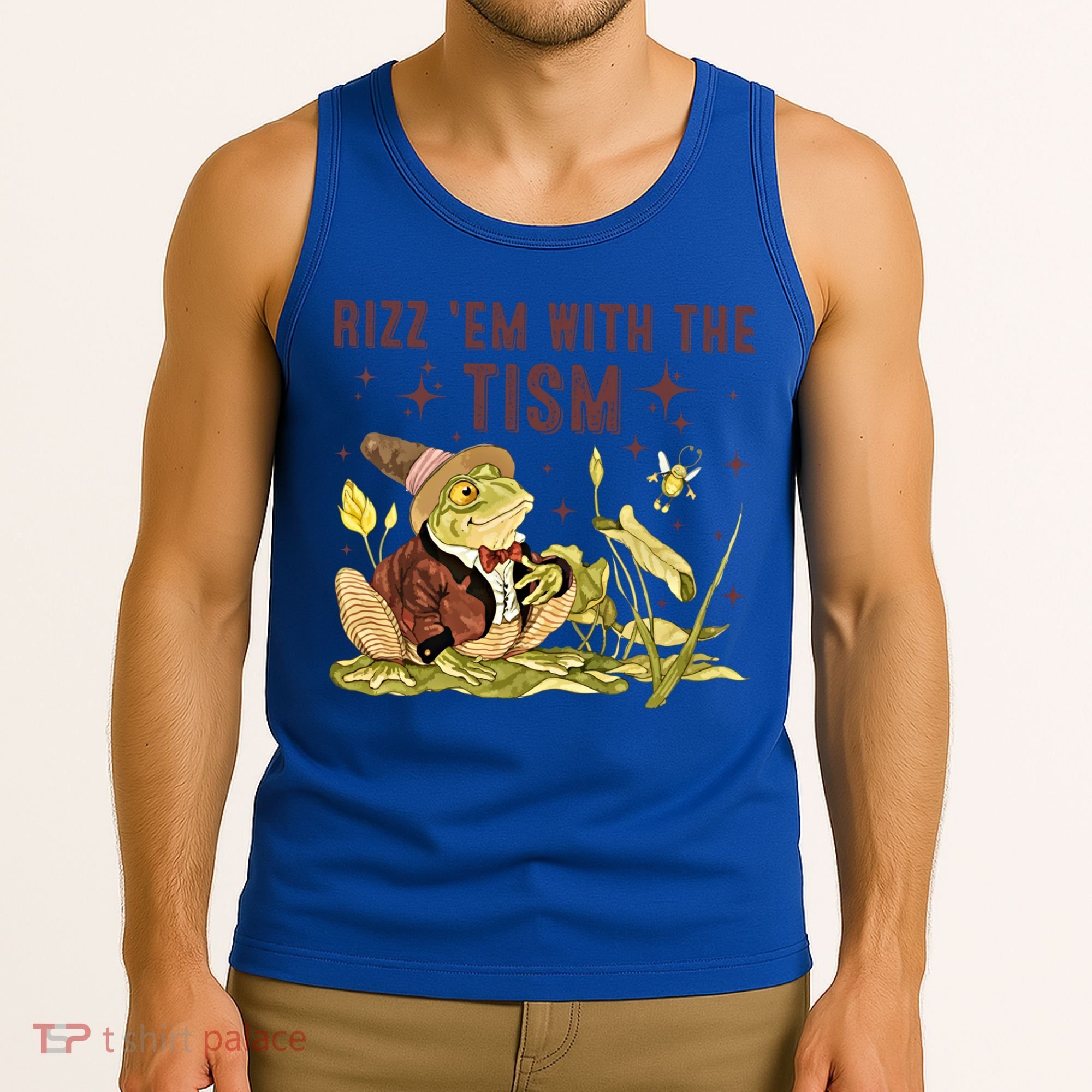 Autism Funny Rizz Em With The Tism Meme Autistic Frog Funny Gift Tank Top